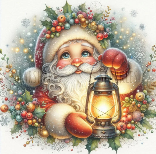 Santa and Lamp © 50x50 (print to order)