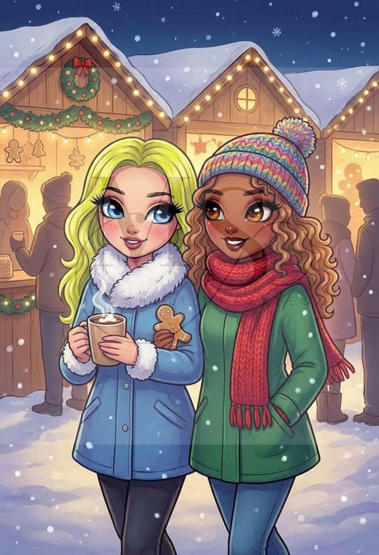 Christmas Market Besties © 60x80