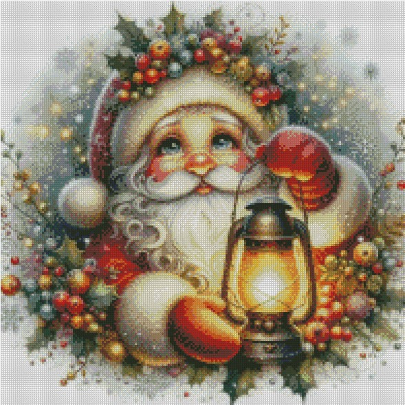 Santa and Lamp © 50x50 (print to order)