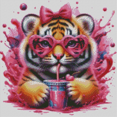 June Milkshake Tiger © 40x40 Square Fairy Drill