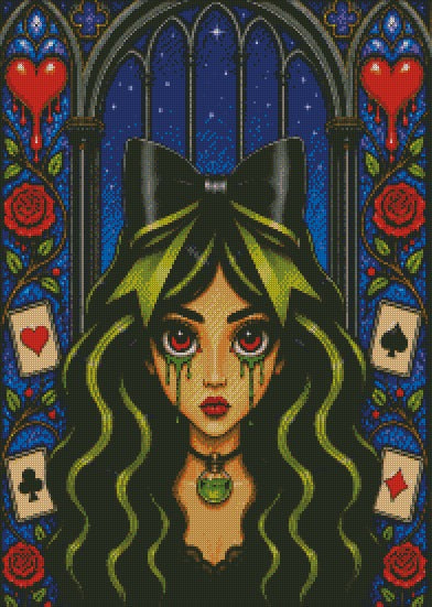 Stained Glass Hearts © 50x70 by Rachel Diamond