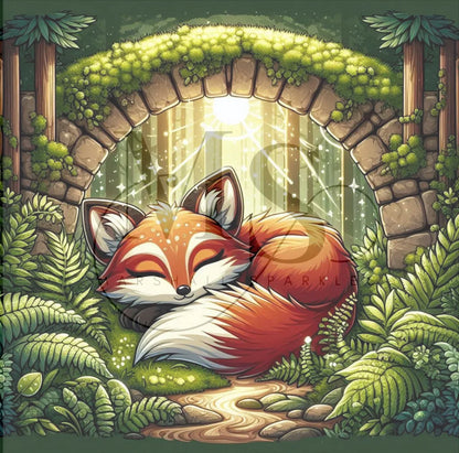 Red Fox Under A Mossy Bridge © 50x50