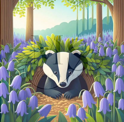 Badger and Bluebells © 50x50