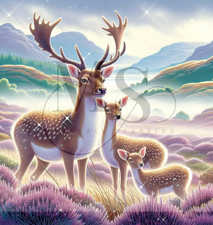 Deer in Scottish Glen © 50x50