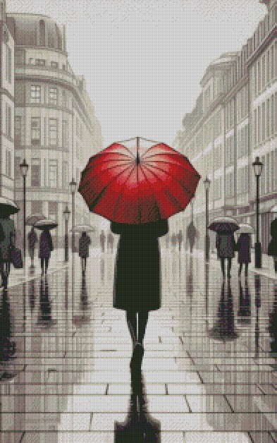 Umbrella in the rain © 50x80