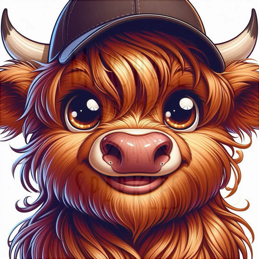 Cap Crew - Highland Cow © 40x40 - (print to order)