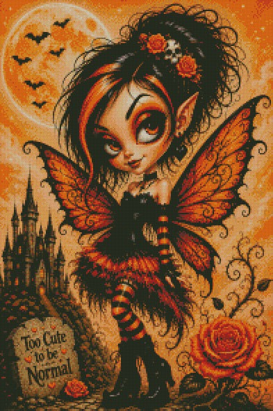Orange Gothic Fairy © 50x75 by NAT Art Creations