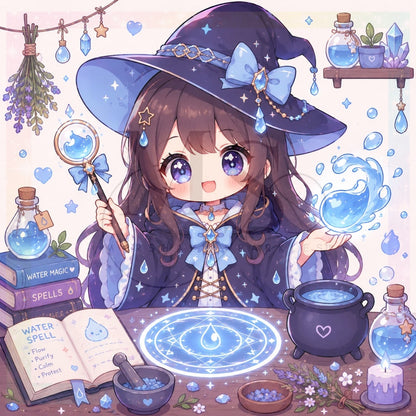 11 Little Element Witches - Water © 50x50 by Miss Millicent