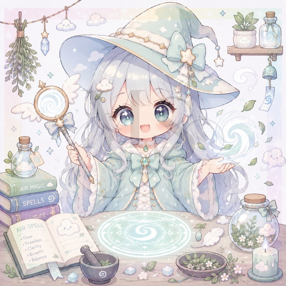 11 Little Element Witches - Air © 50x50 by Miss Millicent