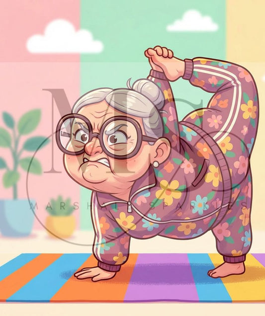 Yoga Granny ©40x50
