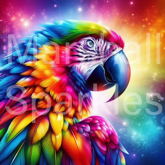 The Crystal Parrot ©  40x40 Square FULL CRYSTAL DRILL