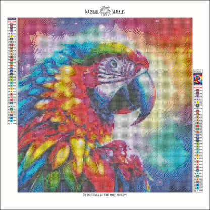 The Crystal Parrot ©  40x40 Square FULL CRYSTAL DRILL
