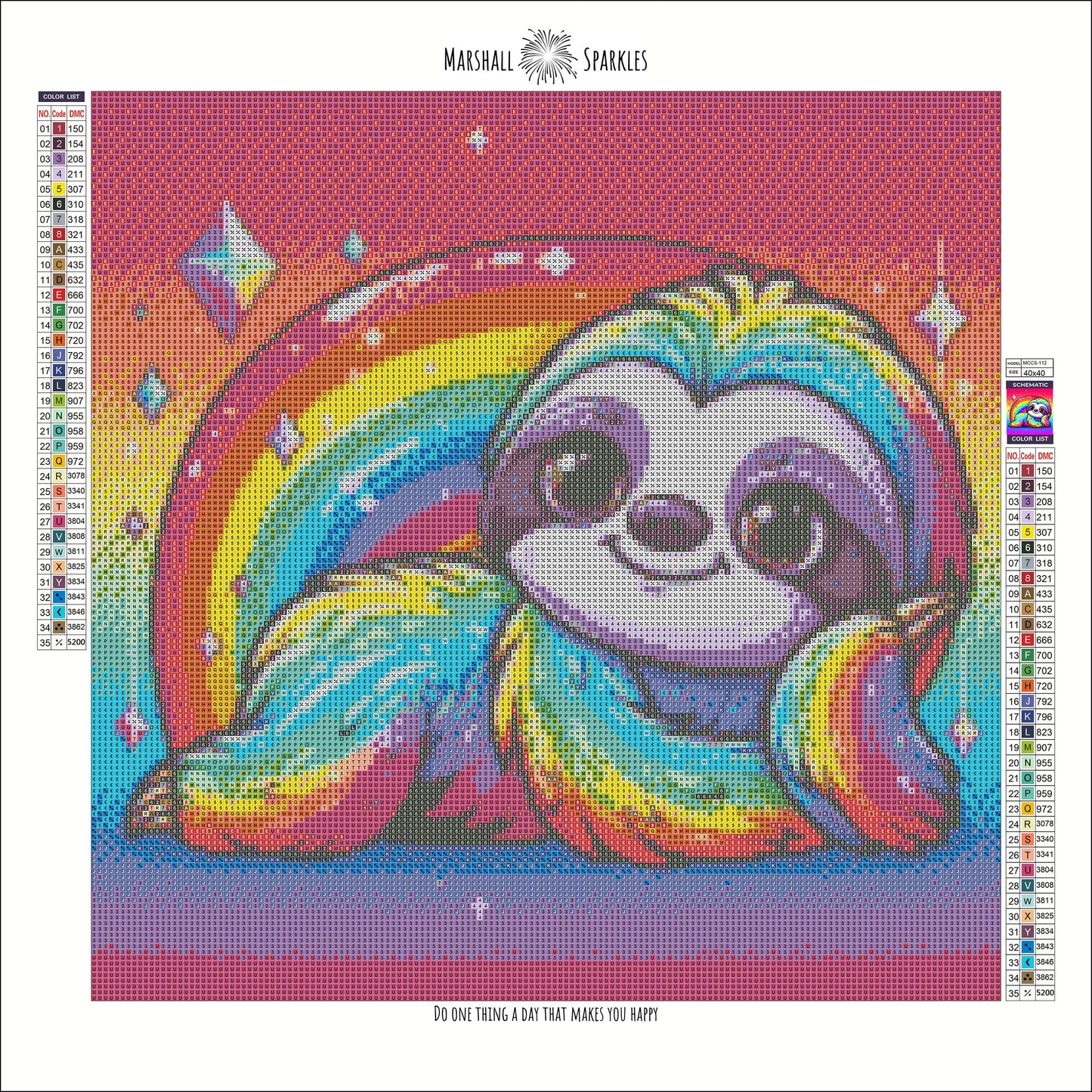 The Crystal Sloth ©  40x40 Square FULL CRYSTAL DRILL