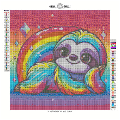 The Crystal Sloth ©  40x40 Square FULL CRYSTAL DRILL
