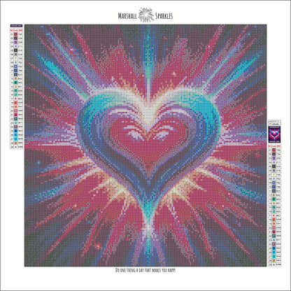 The Crystal Purple Heart ©  40x40 Square FULL CRYSTAL DRILL