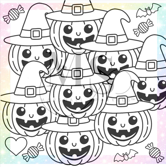 LIMITED EDITION Colour Revel Doodle™ - Pumpkin © 50x50 Square Drill only  (Hand Drawn) by Sparkles & Doodles