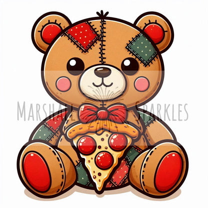 Pizza Bear © 40x40 (print to order)