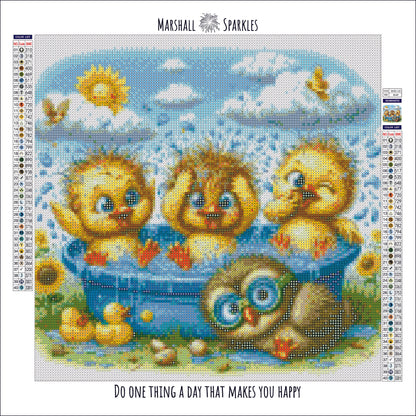 Pool Party Chicks © 40x40 (print to order)