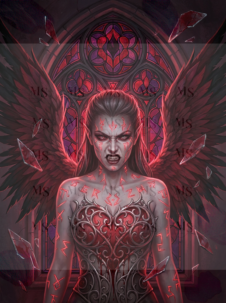 The Blood‑Crowned Seraphim Fae © 60x80
