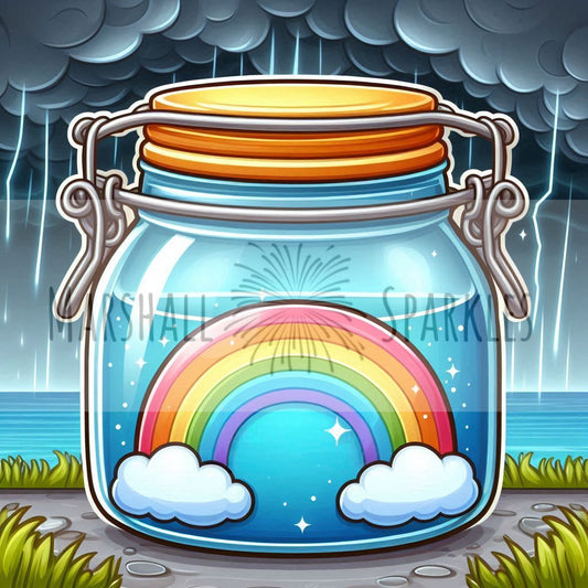 Jar of Farts - Rainbow 40x40 - (print to order)