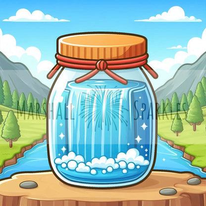 Jar of Farts - Waterfall 40x40 - (print to order)