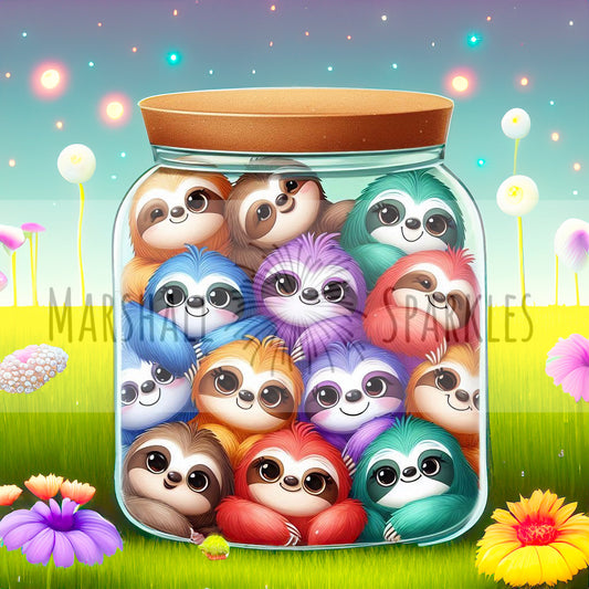 Jar of Farts - Sloth  40X40  (print to order)