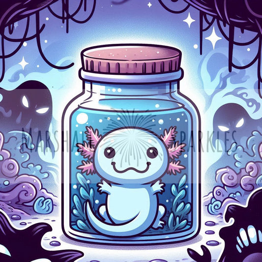 Jar of Farts - Axolotl 40x40 - (print to order)