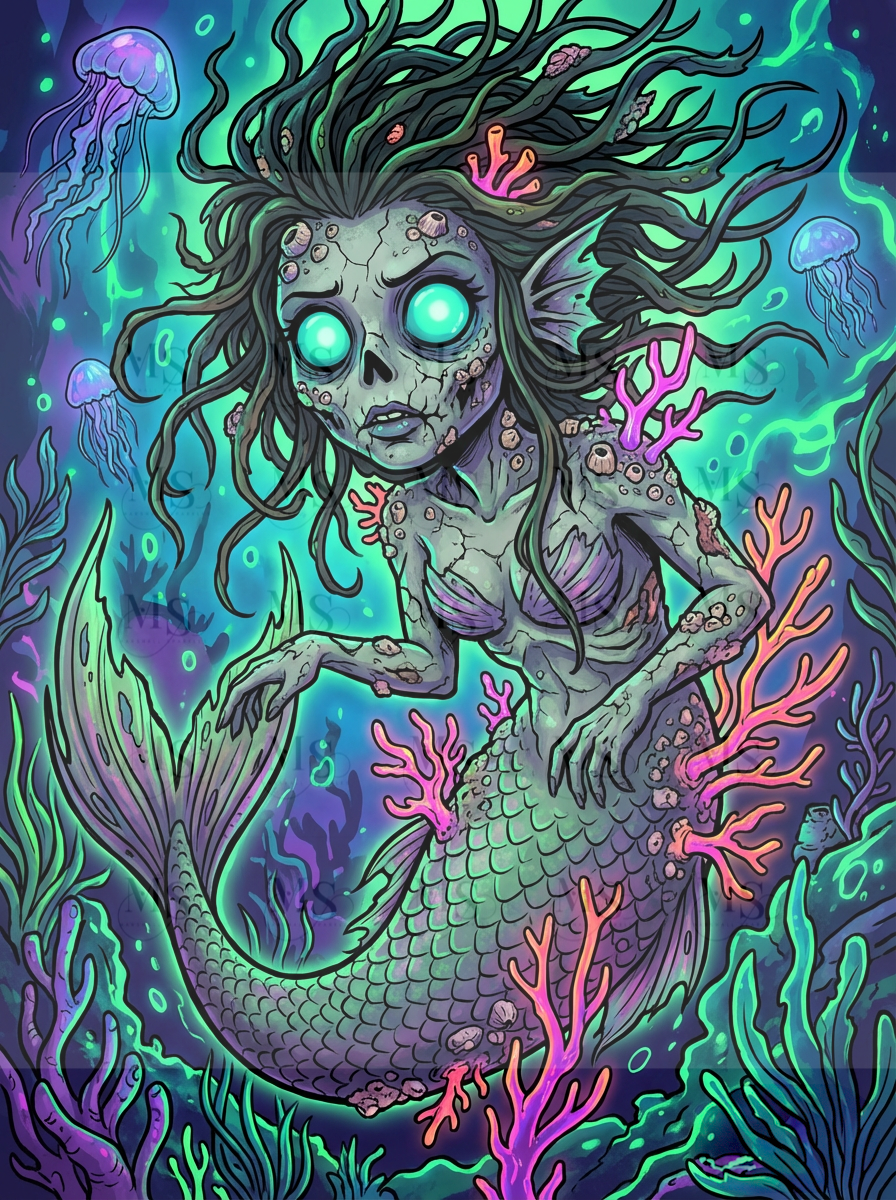 Coral Crypt Mermaid © 60x80
