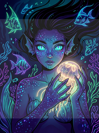 Aqualyn Emberfoam © 60x80 with neon glow in the dark drills