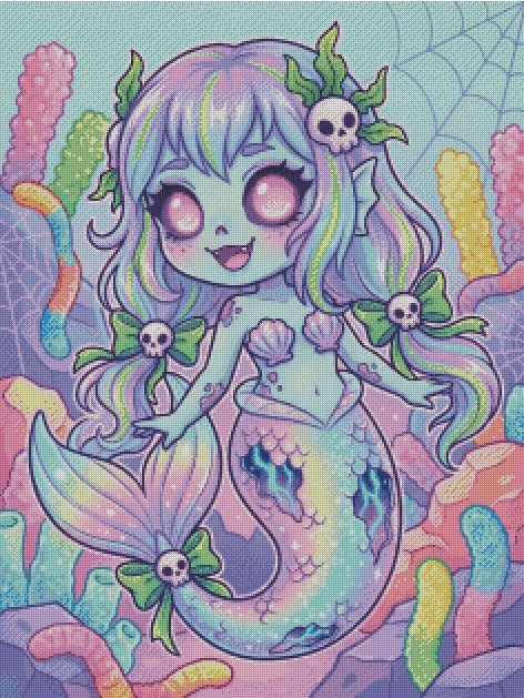 Candy‑Coated Zombie Mermaid © 60x80