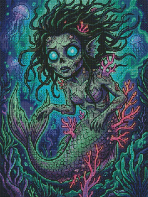 Coral Crypt Mermaid © 60x80