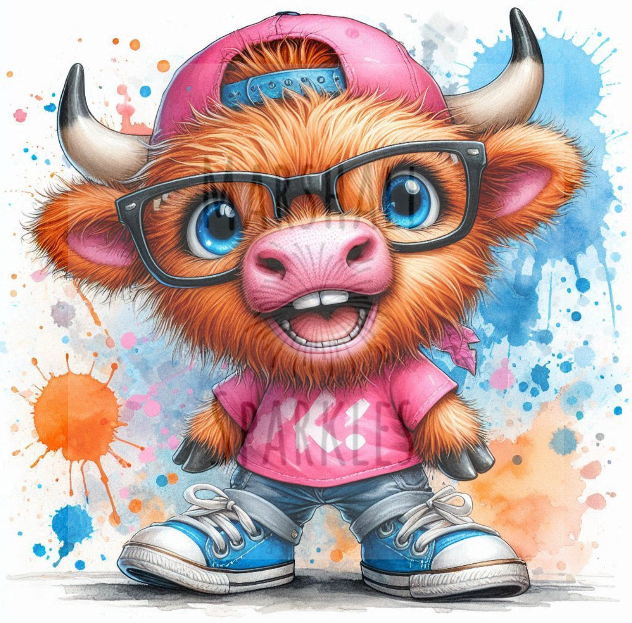 Highland Cow Cap Glasses © 40x40 Round Fairy Drill