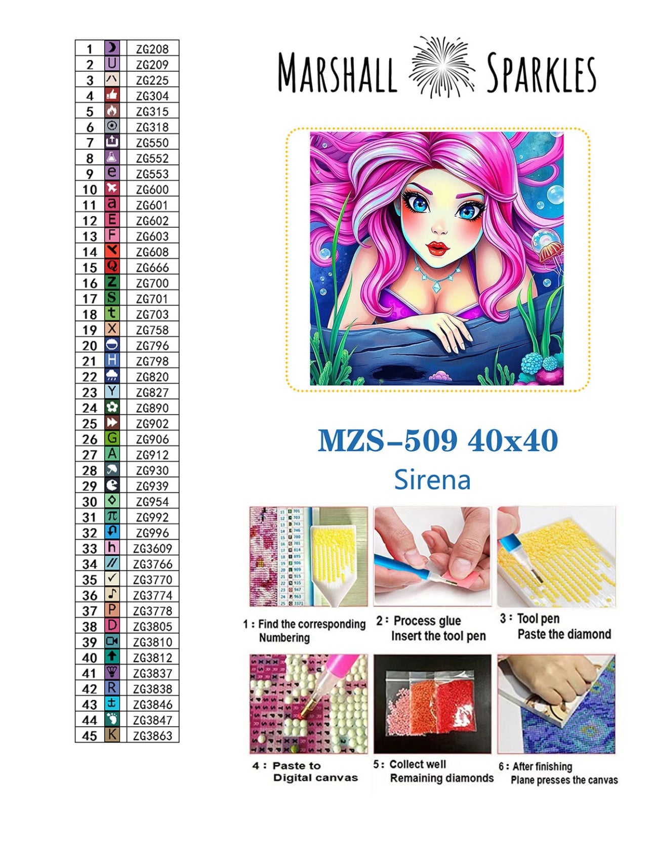 Sirena © 40x40 full fairy drill