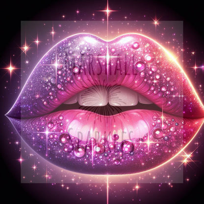 The Pink Kiss © 40x40 Square FULL CRYSTAL DRILL