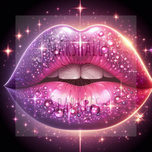 The Pink Kiss © 40x40 Square FULL CRYSTAL DRILL