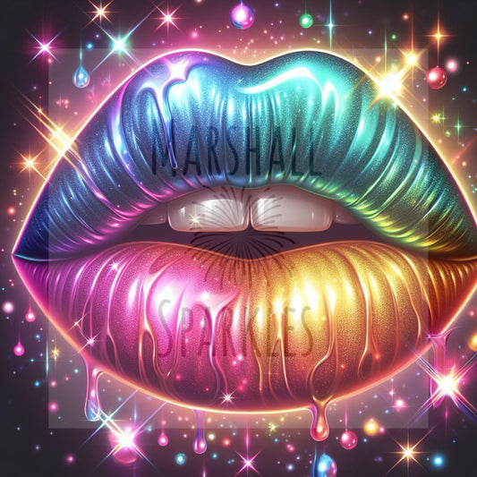 The Rainbow Kiss © 40x40 Square FULL CRYSTAL - (PTO)