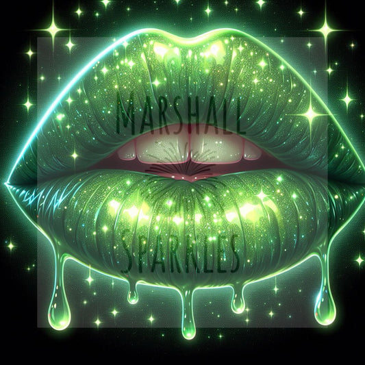 The Green Kiss © 40x40 Square FULL CRYSTAL - (PTO)