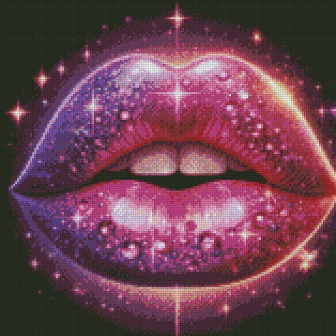 The Pink Kiss © 40x40 Square FULL CRYSTAL DRILL