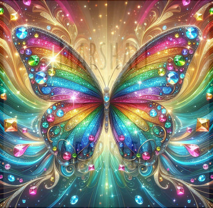 The Crystal Butterfly ©  40x40 Square FULL CRYSTAL DRILL