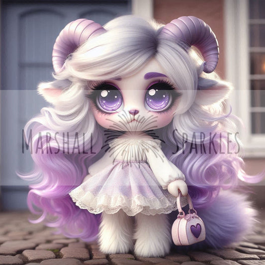 Goatie Girls -Purple © 50x50 - (print to order)