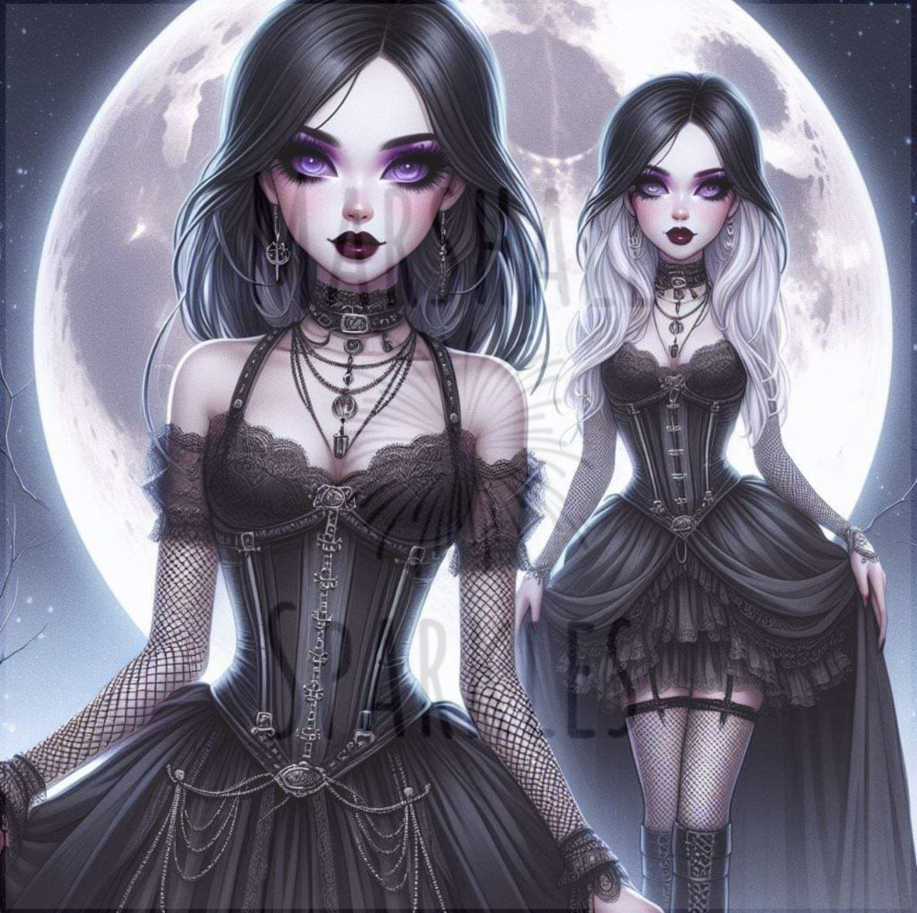 Darker side of the Moon © 50x50 Fairy and Glow in the Dark drills (print to order)