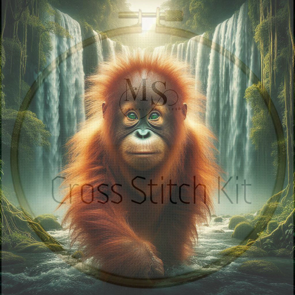 CS - Waterfall Baby Orangutan  50x50