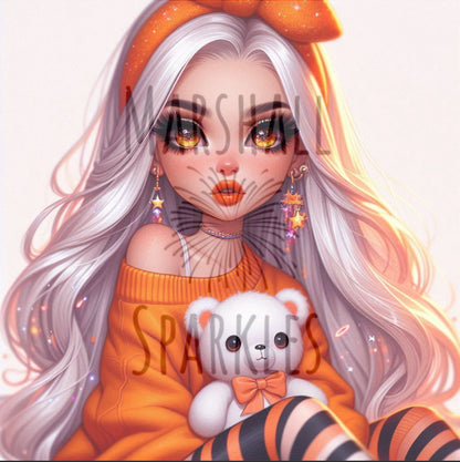 Teddy Bear Girls Orange © 60x60