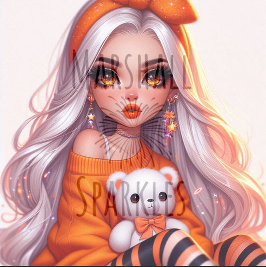Teddy Bear Girls Orange © 60x60