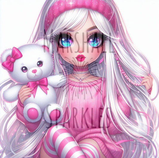 Teddy Bear Girls Pink © 60x60