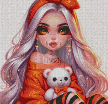 Teddy Bear Girls Orange © 60x60
