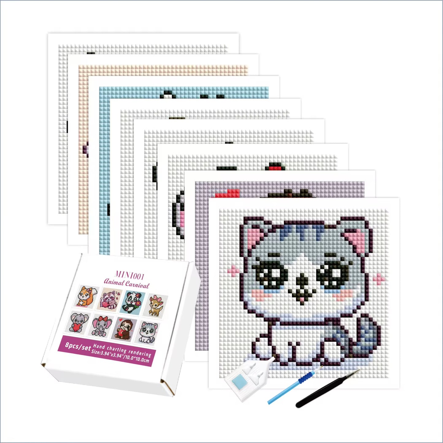 Animal Carnival Mini 10x10 set of 8 Square with AB