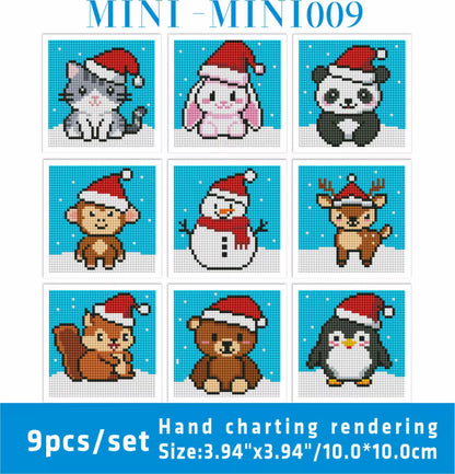 Christmas Mini 10x10 set of 9 Square with AB