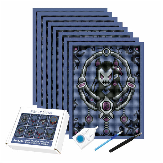 Gothic Bat Mini 14.8x19x8 set of 8 Square with AB