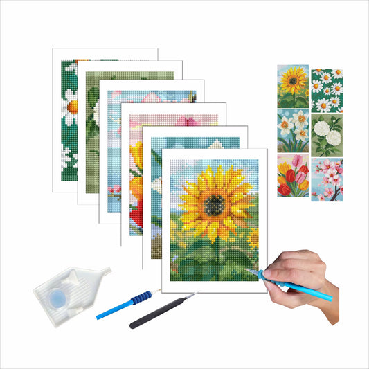 Flowers Mini 4x6 set of 6 Square with AB